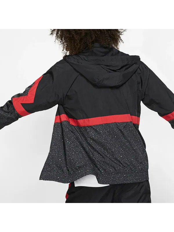 Куртка Air Jordan Diamond Cement Jacket Running Training Sports Hooded Jacket Black Red — изображение 3 из 4, черный/красный