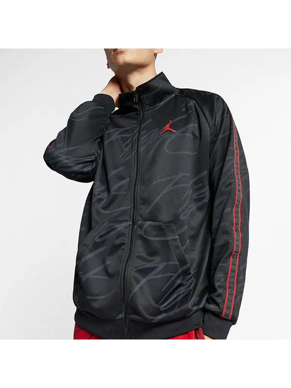 Куртка Air Jordan Jumpman Stand Collar Athleisure Casual Sports Knit Jacket Black — изображение 4 из 4, черный