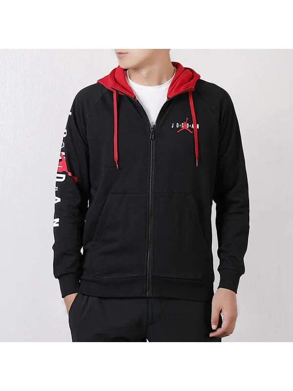 Куртка Air Jordan Basketball Knit Hooded Jacket Black — изображение 3 из 4, черный