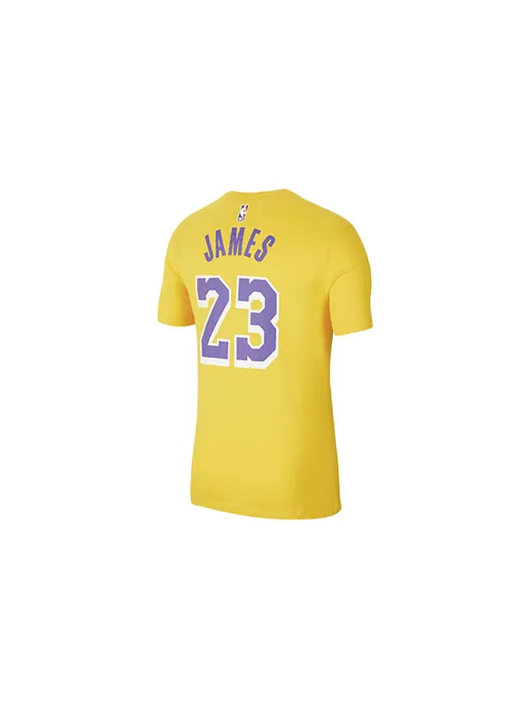 Футболка dri-fit nba jersey los angeles lakers lebron james short sleeve yellow Nike — изображение 2 из 4, желтый