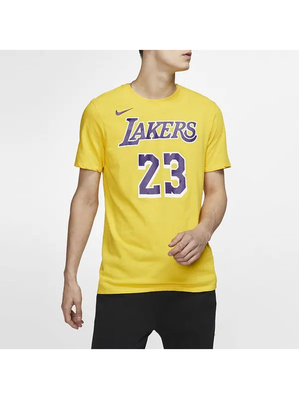 Футболка dri-fit nba jersey los angeles lakers lebron james short sleeve yellow Nike — изображение 3 из 4, желтый