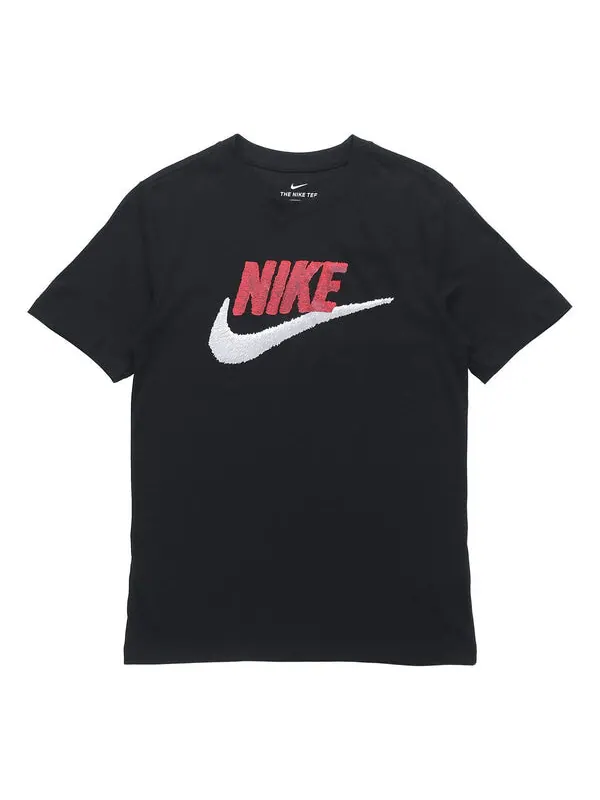 Футболка sportswear logo printing round neck short sleeve obsidian color black Nike — изображение 1 из 4, черный