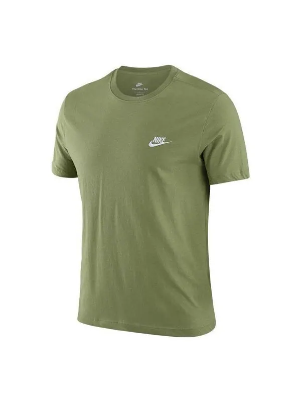 Футболка Men's Nike Embroidered Logo Breathable Micro Mark Solid Color Short Sleeve Green T-Shirt — изображение 1 из 3