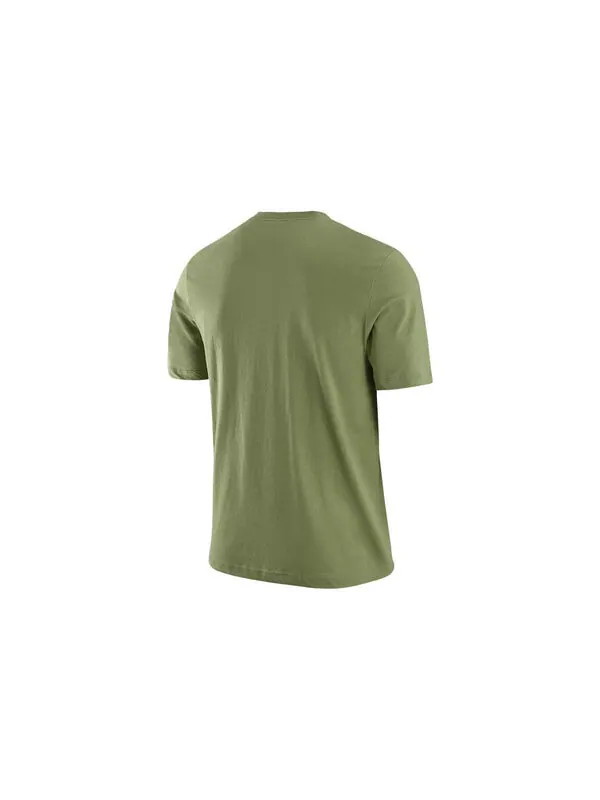 Футболка Men's Nike Embroidered Logo Breathable Micro Mark Solid Color Short Sleeve Green T-Shirt — изображение 2 из 3
