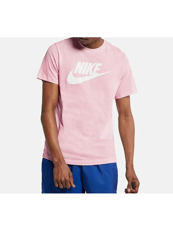 Футболка sportswear classic logo printing round neck short sleeve pink red pinkred Nike — изображение 3 из 4, красный