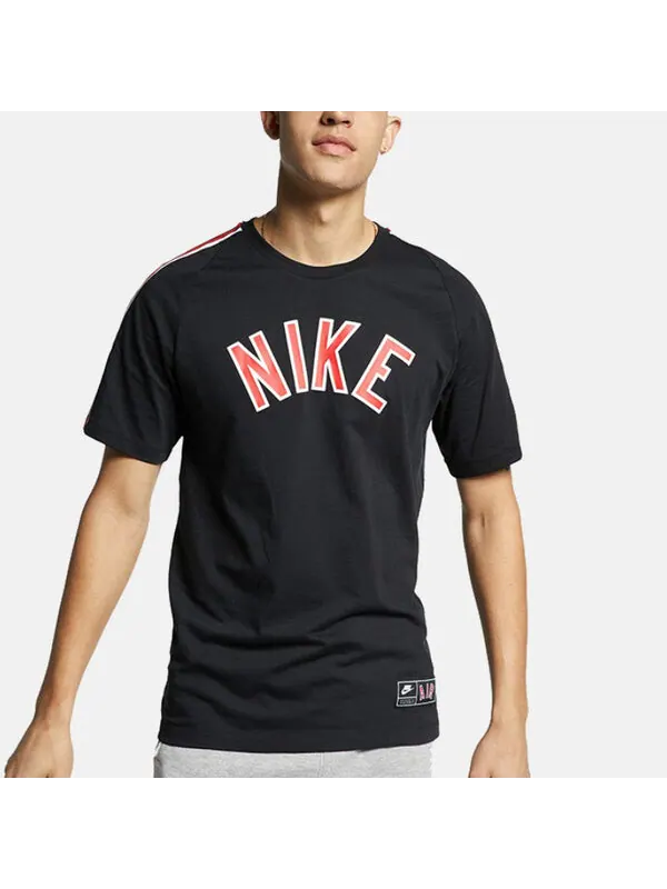 Футболка повседневные спортивные с круглым воротом мужские Nike — изображение 3 из 4, черный