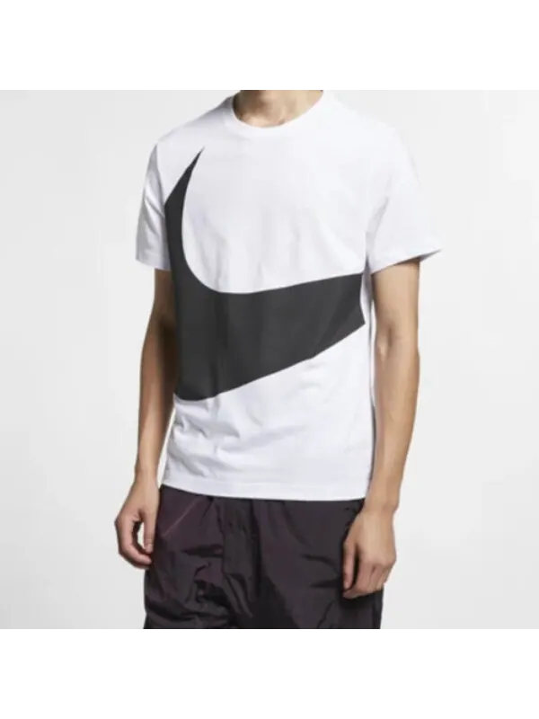 Футболка sportswear big swoosh tee large casual sports short sleeve white Nike — изображение 4 из 4, белый