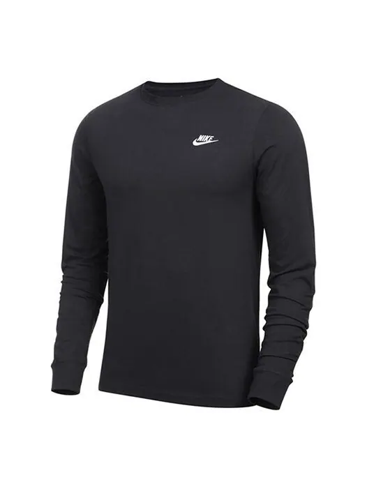 Толстовка Nike Men's Sportswear Club Casual Sport Round Neck Long Sleeve Men's Black — изображение 1 из 4, черный