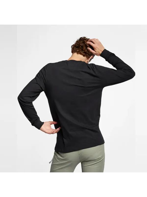 Толстовка Nike Men's Sportswear Club Casual Sport Round Neck Long Sleeve Men's Black — изображение 4 из 4, черный