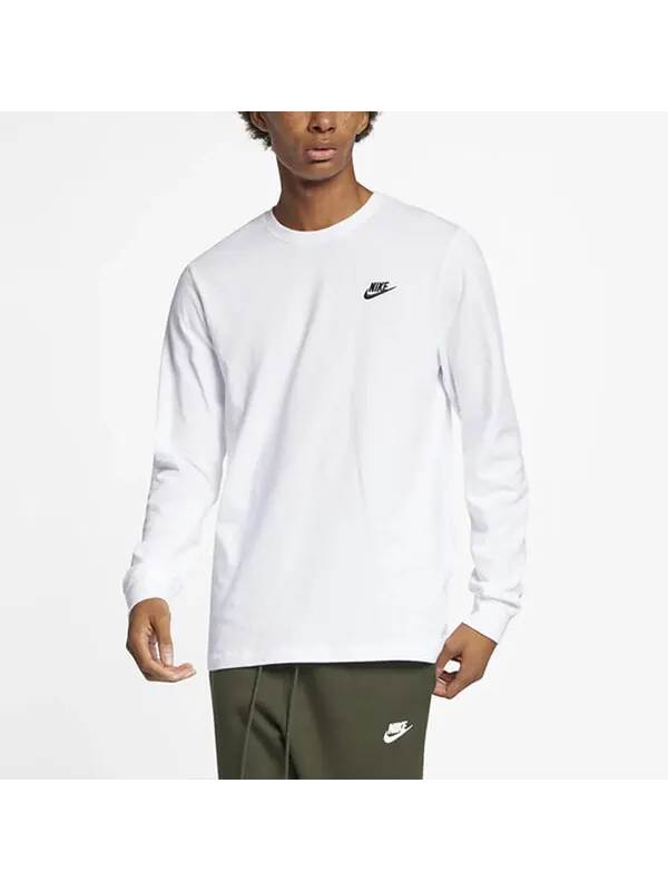 Толстовка m nsw club casual sports round neck pullover long sleeves white Nike — изображение 3 из 4, белый