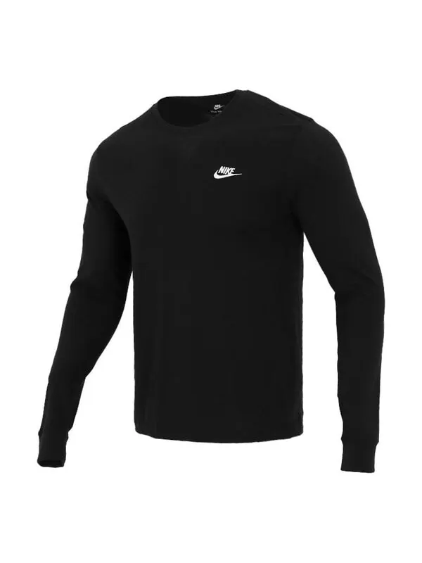 Футболка Men's Nike Embroidered Logo Loose Sports Running Long Sleeves Black T-Shirt — изображение 1 из 3, мульти