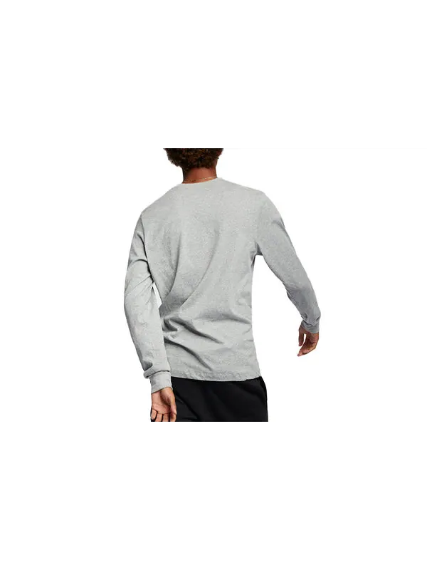Футболка Men's Nike Embroidered Logo Loose Sports Running Long Sleeves Gray T-Shirt — изображение 2 из 3, мульти