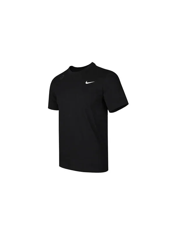 Футболка dri-fit crew solid round neck training short sleeve black Nike — изображение 2 из 4, черный