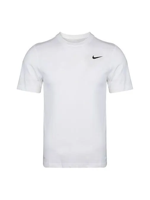 Футболка dri-fit crew solid round neck training short sleeve white Nike — изображение 1 из 4, белый