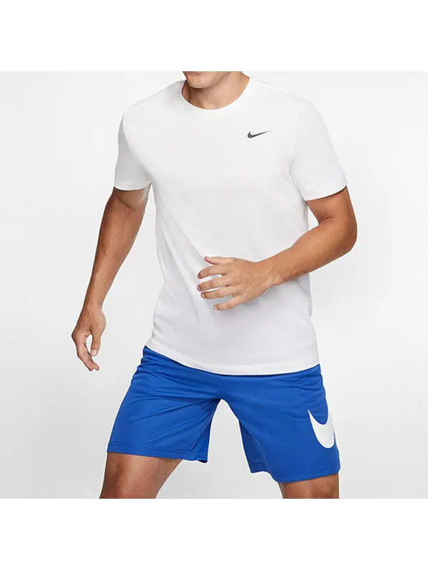 Футболка dri-fit crew solid round neck training short sleeve white Nike — изображение 4 из 4, белый