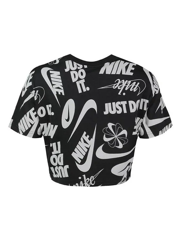Футболка просто сделай это полный принт логотипа короткий рукав Nike — изображение 1 из 2, черный/серый