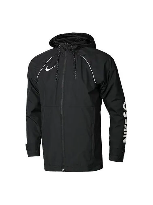 Куртка Men's Nike Logo Printing Hooded Jacket Black — изображение 1 из 4, мульти