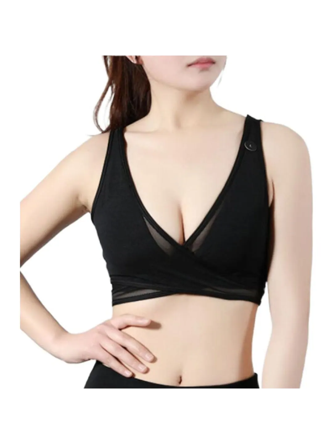 Бюстгальтер (WMNS) Nike Air Mesh Bra 'Black' — изображение 2 из 3, черный