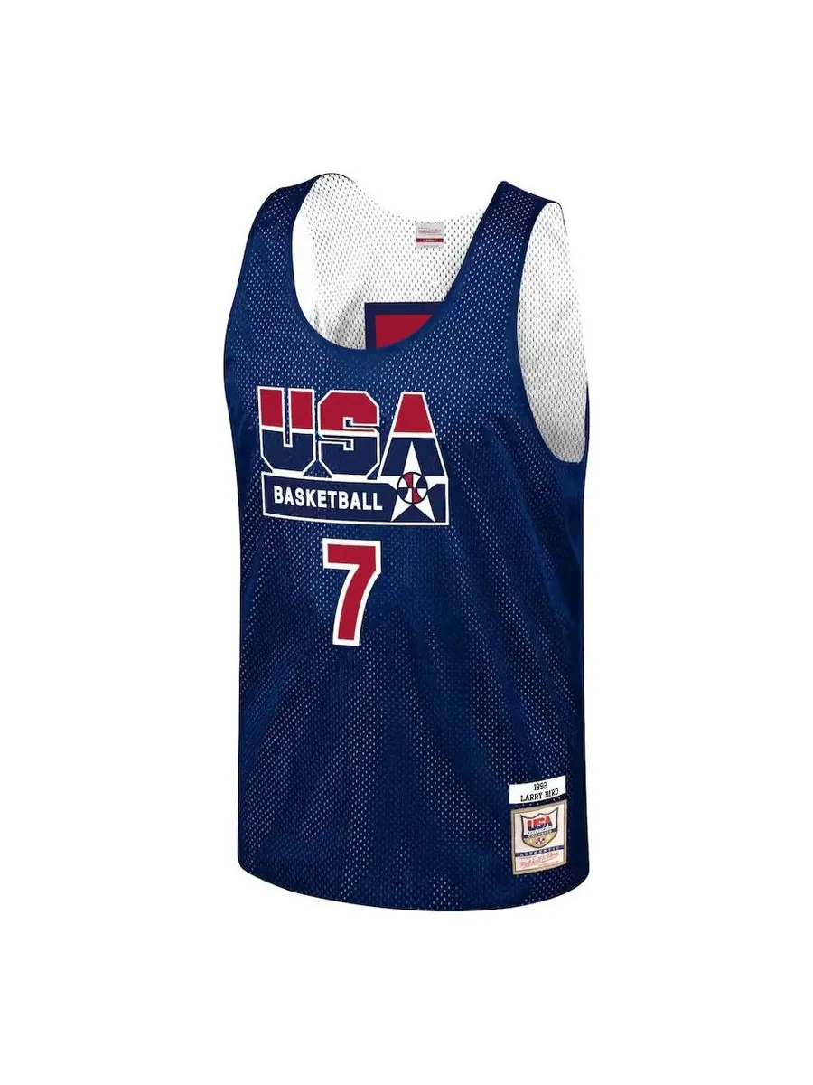 Джерси Mitchell & Ness x NBA Reversible Practice Team USA 1992 Jerseys 'Larry Bird 7' — изображение 1 из 4, темно-синий