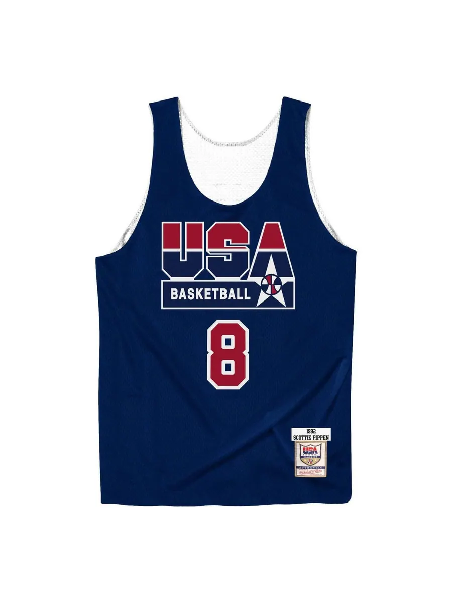 Джерси Mitchell & Ness x NBA Reversible Practice Team USA 1992 Jerseys 'Scottie Pippen 8' — изображение 1 из 4, темно-синий