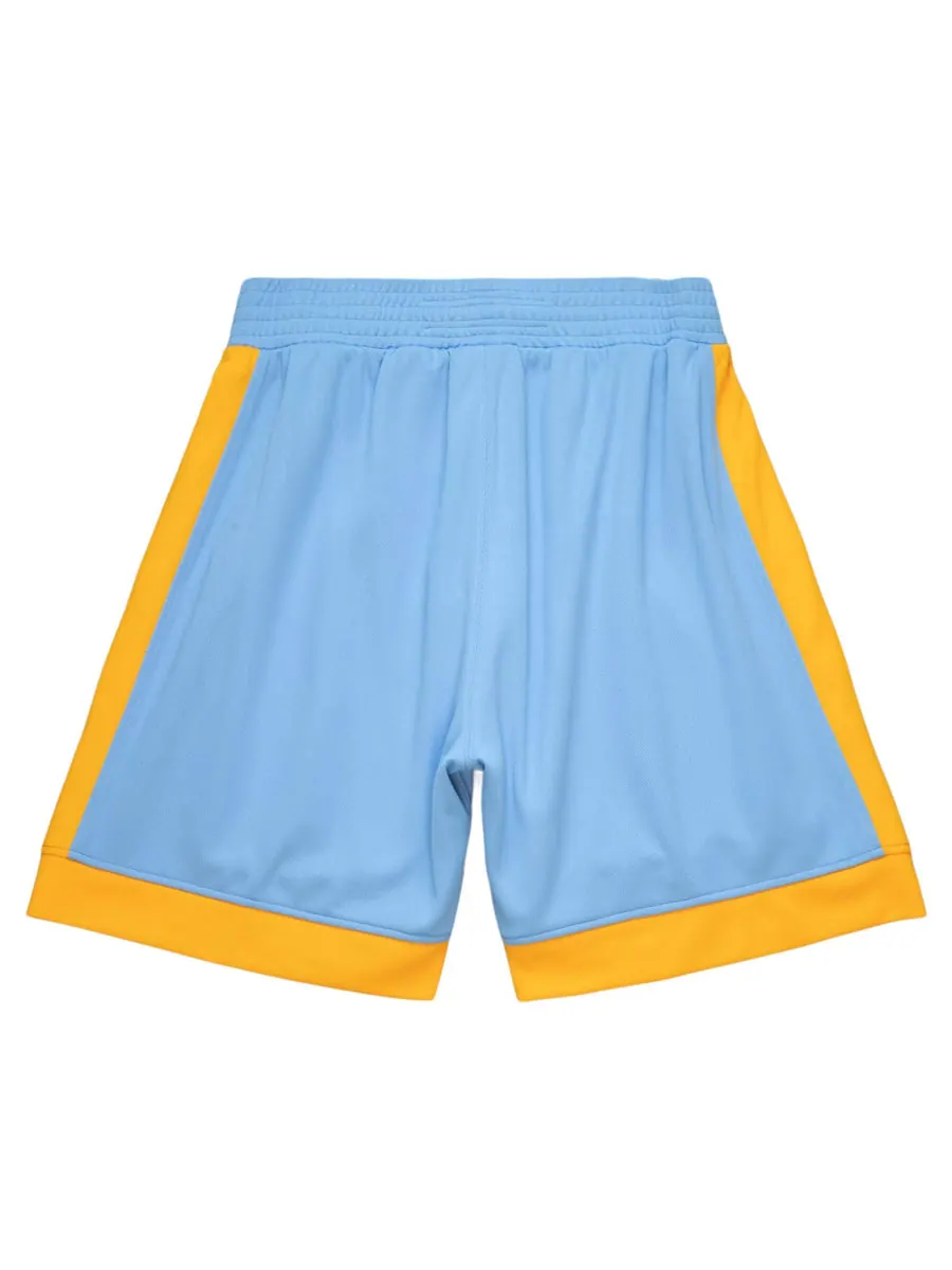Спортивные шорты Mitchell & Ness NBA Authentic Los Angeles Lakers 2001-02 Shorts 'Light Blue Yellow' — изображение 2 из 2