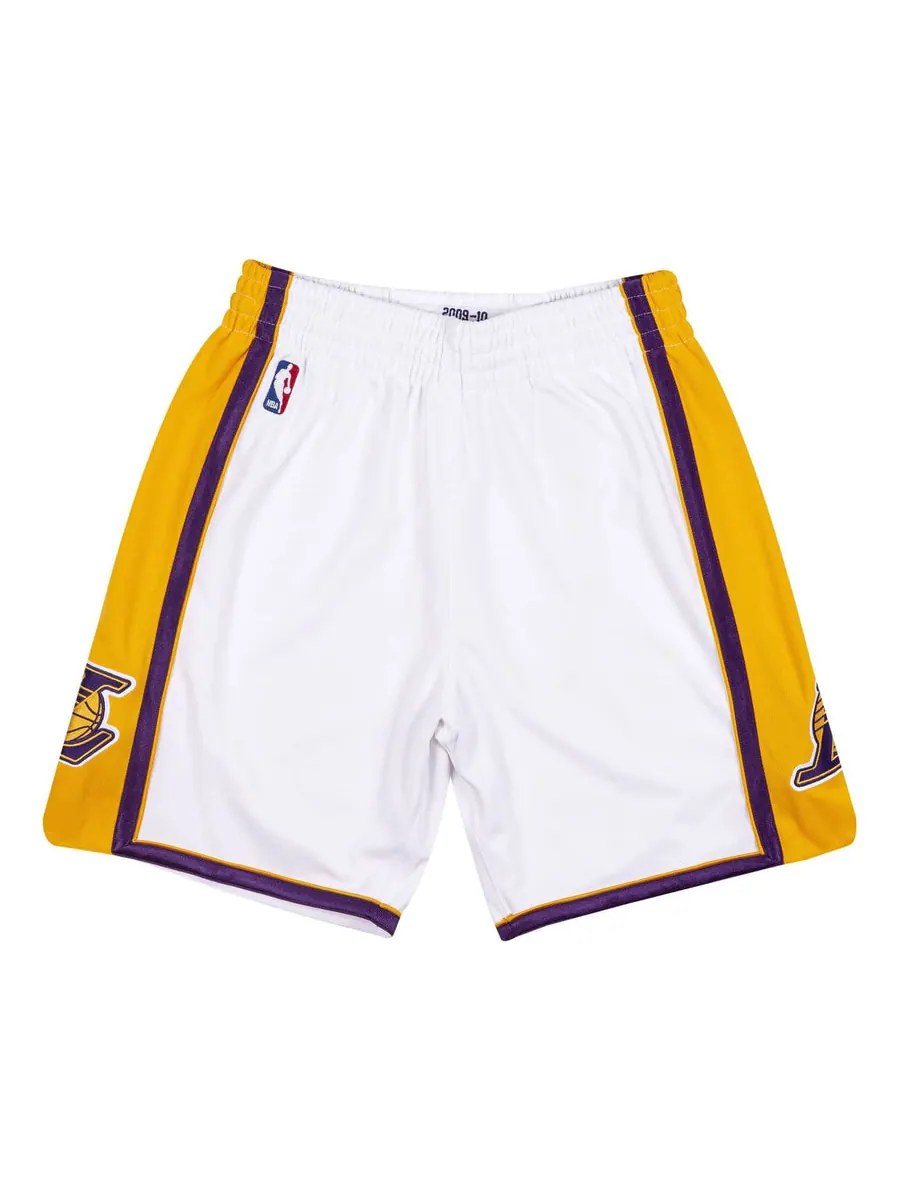 Спортивные шорты Mitchell & Ness NBA Authentic Shorts Los Angeles Lakers 2009-10 'White Yellow Purple' — изображение 1 из 2