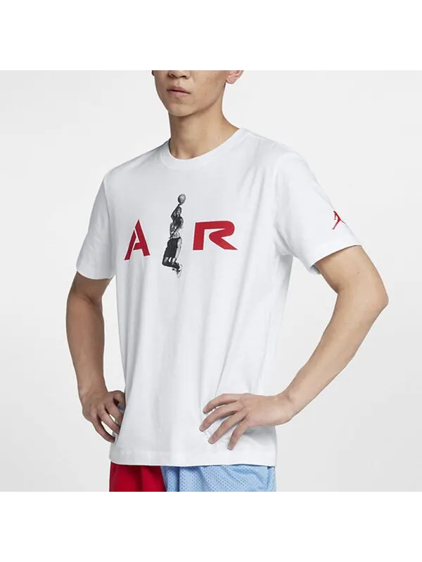Футболка с принтом спортивные повседневные мужские Air Jordan — изображение 3 из 4, белый