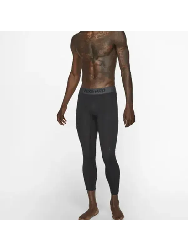 Брюки men's basketball training black leggings Nike — изображение 3 из 4, черный
