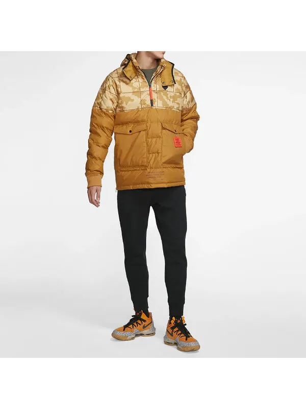 Пуховик Nike LeBron Hybrid Half Pull Chain Warm Down Jacket Wheat Yellow — изображение 2 из 4, желтый