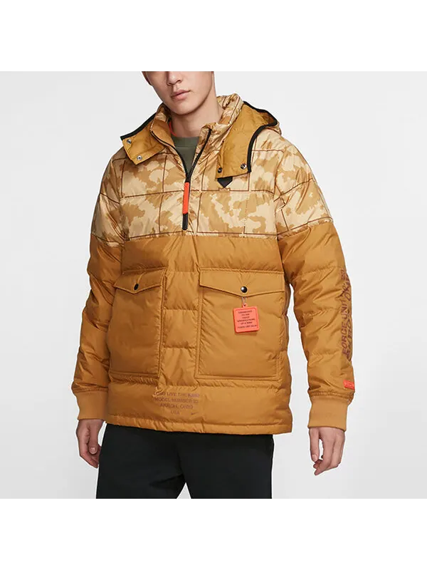 Пуховик Nike LeBron Hybrid Half Pull Chain Warm Down Jacket Wheat Yellow — изображение 3 из 4, желтый