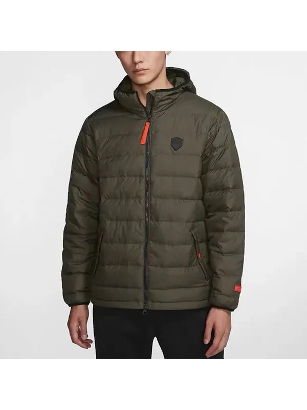 Пуховик Nike Stay Warm Casual Sports hooded down Jacket Green — изображение 3 из 4, зеленый