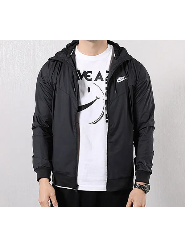 Куртка windrunner windproof sports jacket black Nike — изображение 3 из 4, черный