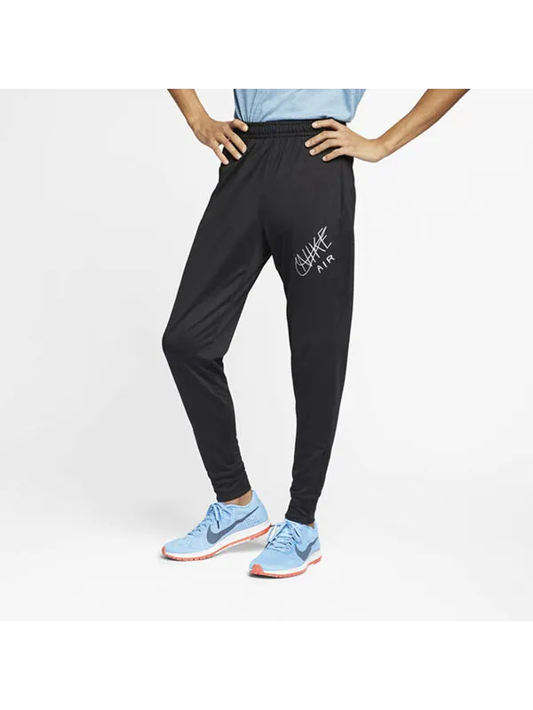 Брюки hollow out alphabet logo pattern knit sports long pants black Nike — изображение 3 из 4, черный