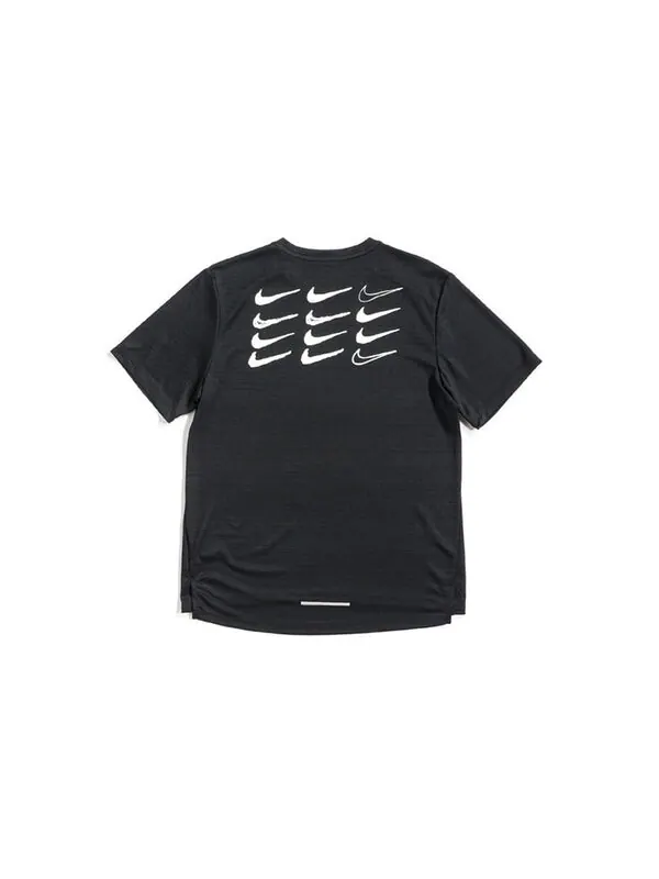 Футболка dri-fit miler printing short sleeve black Nike — изображение 2 из 4, черный