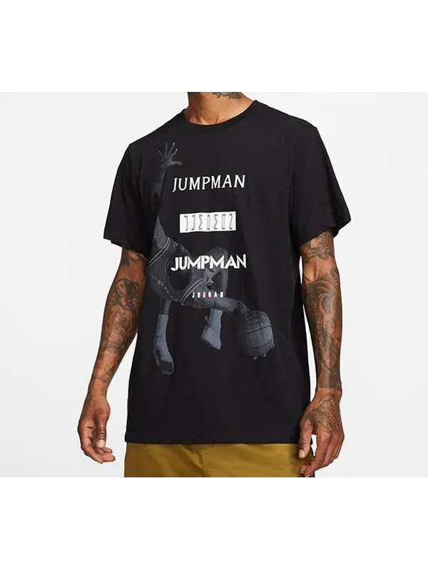 Футболка баскетбольные с принтом спортивные с коротким рукавом Air Jordan — изображение 3 из 4, черный