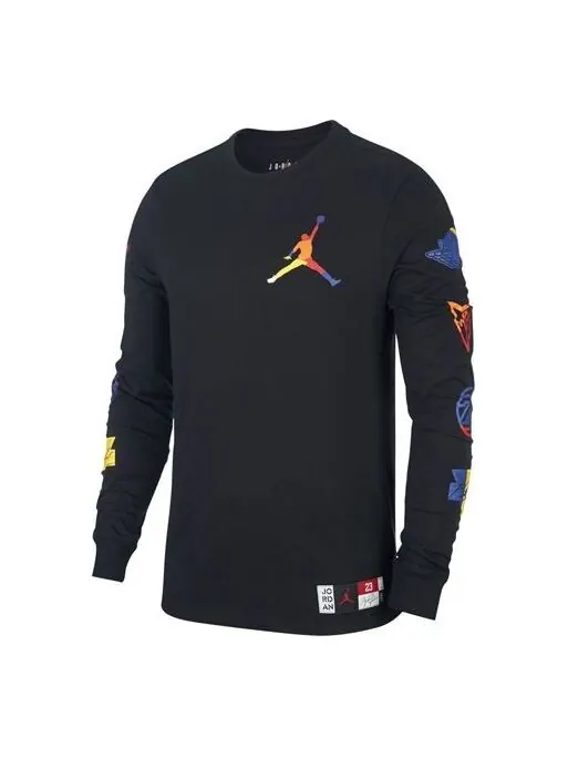 Футболка цветные с длинными рукавами Air Jordan — изображение 1 из 2, черный