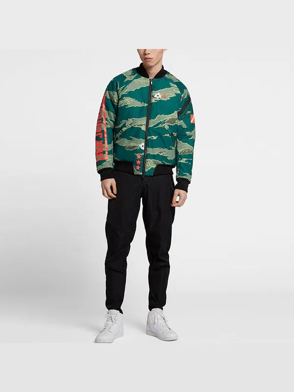 Куртка city of flight printing athleisure casual sports stay warm jacket camouflage green Air Jordan — изображение 3 из 4