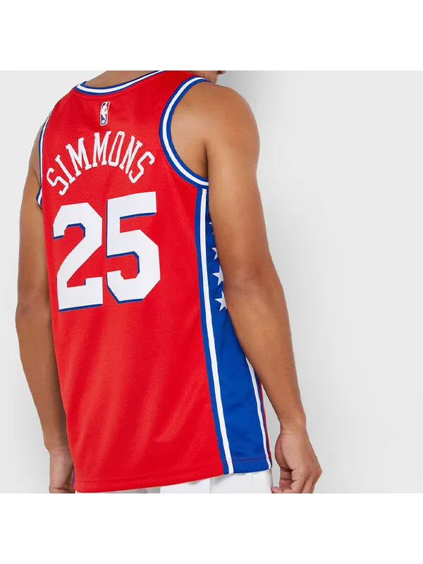 Футболка филадельфия 76ers бен симмонс свингмен майка для мужчин Nike — изображение 4 из 4, красный
