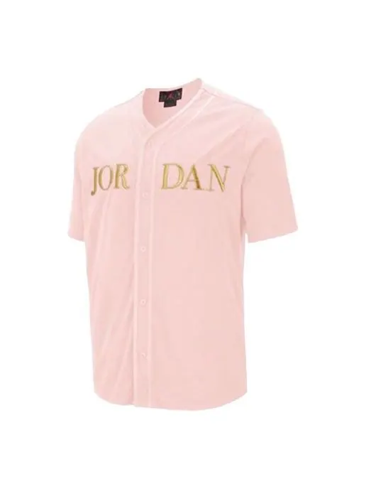 Спортивная футболка v neck button breathable short sleeve pink Air Jordan — изображение 1 из 4, золотистый