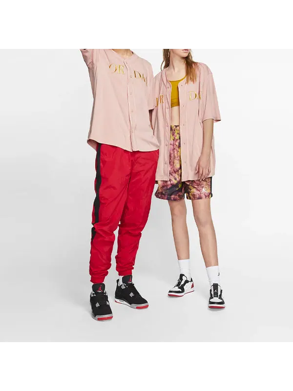 Спортивная футболка v neck button breathable short sleeve pink Air Jordan — изображение 2 из 4, золотистый