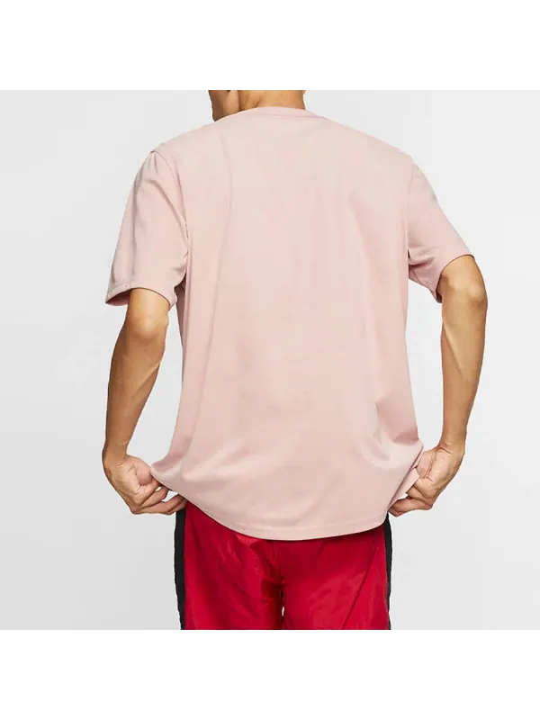 Спортивная футболка v neck button breathable short sleeve pink Air Jordan — изображение 4 из 4, золотистый