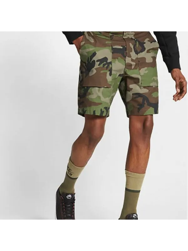 Шорты big pocket camouflage straight woven shorts green camouflage Nike — изображение 4 из 4, зеленый