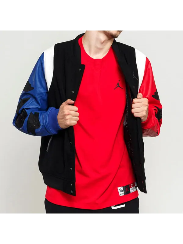Куртка Men's Air Jordan Sleeve Destroyer Sleeve Jacket Black — изображение 3 из 4, черный