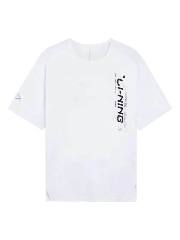 Футболка с рисунком баскетбольных мячей Li-Ning — изображение 1 из 2, белый/черный