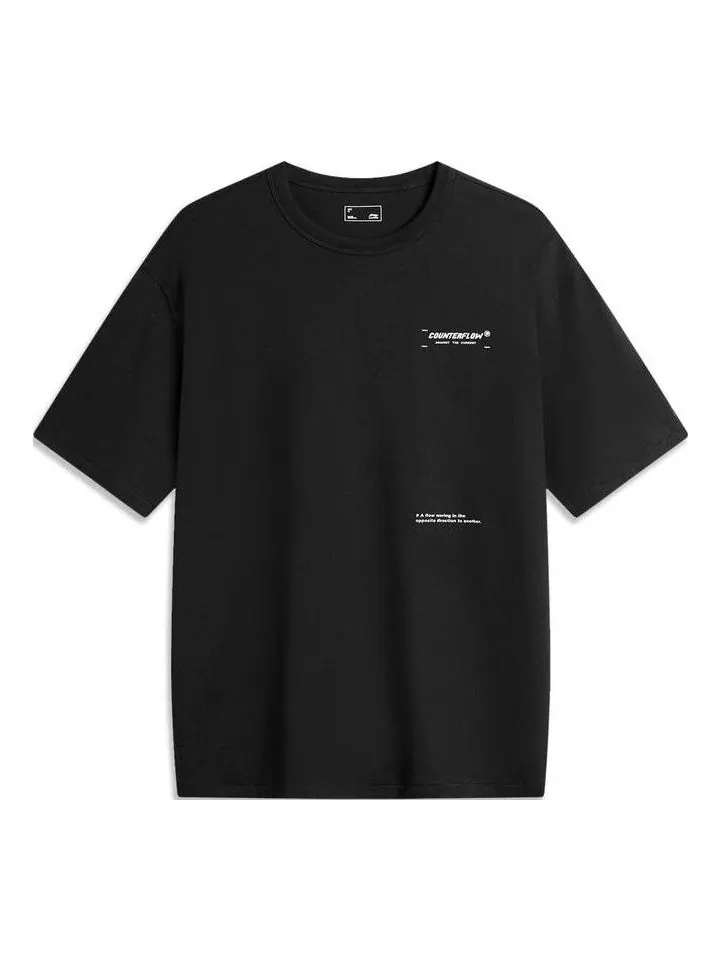 Футболка Li-Ning Counterflow Graphic T-shirt 'Black' — изображение 1 из 2, черный