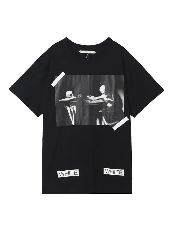 Футболка OFF-WHITE Caravaggio T-Shirt 'Black White' — изображение 1 из 4, черный/белый