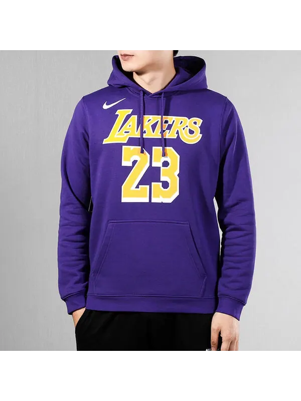 Толстовка Nike NBA lakers LeBron James Basketball Sports Fleece Lined Pullover Purple — изображение 4 из 4, фиолетовый
