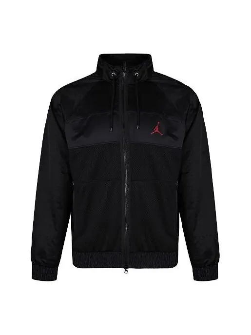 Куртка Air Jordan Stand Collar Logo Casual Woven Sports Jacket Black — изображение 1 из 4, черный