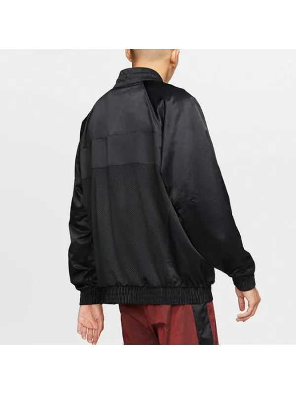 Куртка Air Jordan Stand Collar Logo Casual Woven Sports Jacket Black — изображение 4 из 4, черный