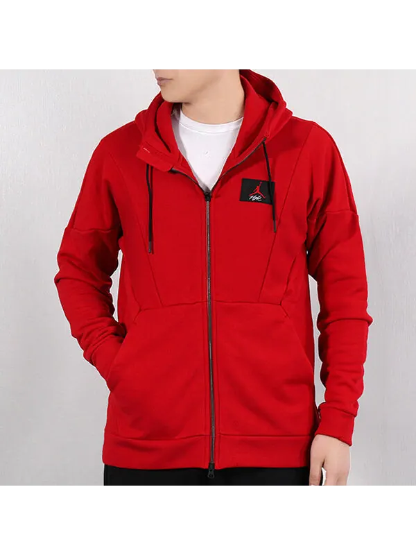 Куртка Air Jordan hooded Drawstring Zipper Jacket Red — изображение 3 из 4, красный